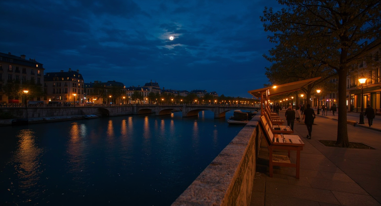 Embracing the Twilight Murmurs: A Nocturnal Walk Along the Seine